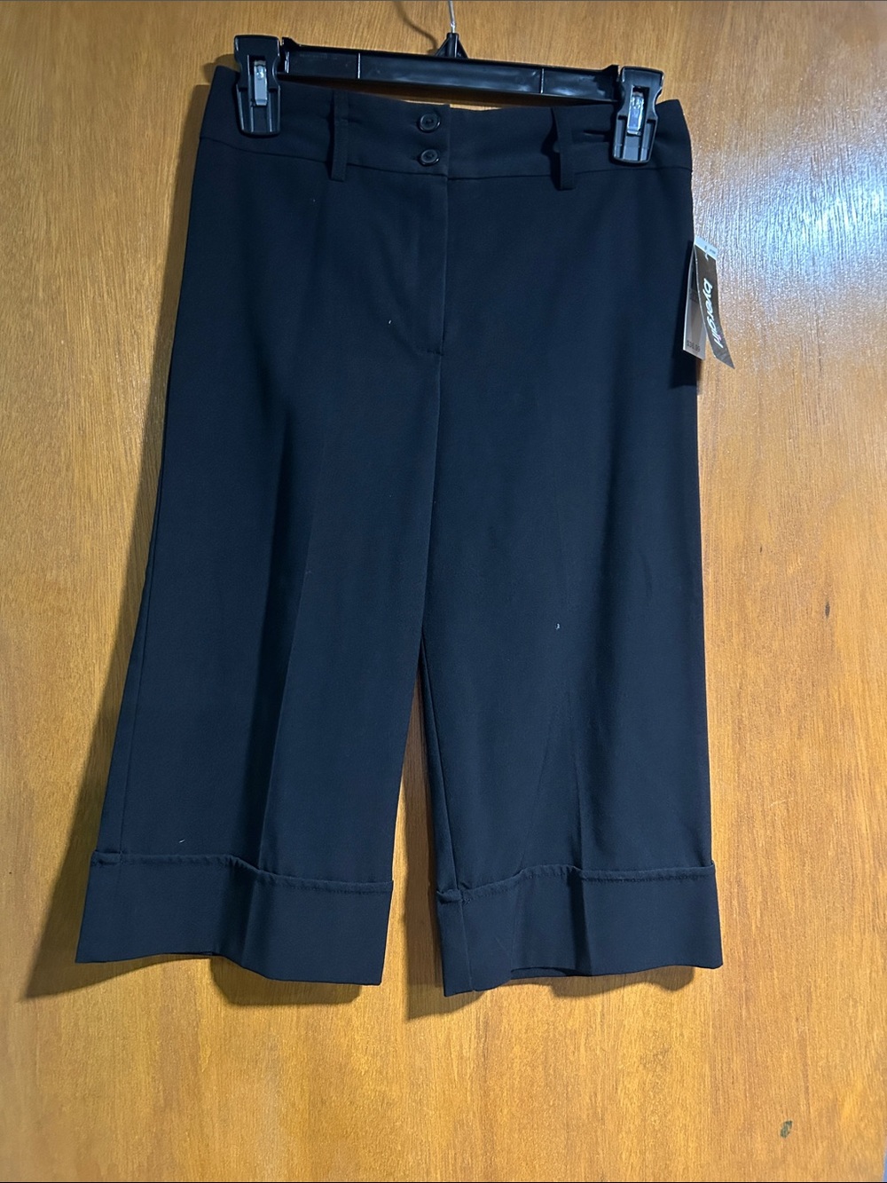 Girls' Black Knee-Length Skort with Front Button Waist